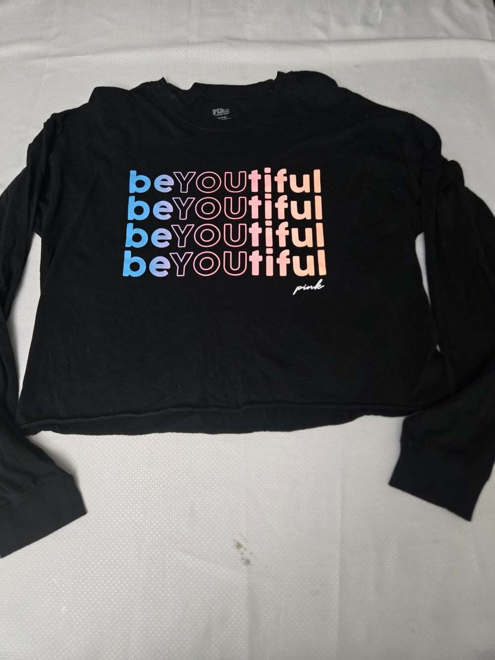 PINK Victoria's Secret BeYOUtiful Graphic Logo Crewneck Pullover Sweatshirt M